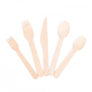 Natural Biodegradable Hot Sale Cutlery Set Wooden Tableware