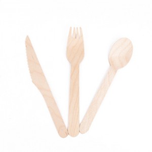 Biodegradable Friendly Feature Wooden Tableware For Travel Use