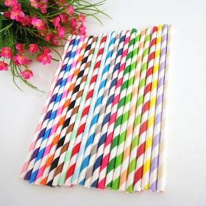 Portable Eco-friendly Design Colorful Paper Straws