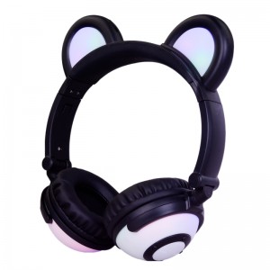OEM Factory Bear Ear Glowing Headphones Special Gift anti Noise Headset Bluetooths Headphone