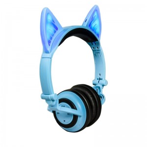 Factory Stock LED Portable Cat Wireless Bluetooth Headphone