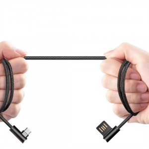 L shape usb cable 2.4A Nylon Braided Game USB Data Cable