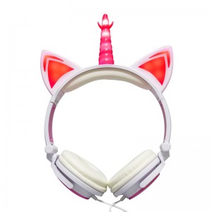 OEM Manufacture High Quality Headphones for Girls and Kids Unicorn Headphones 