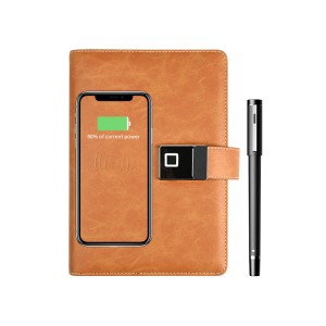 10000mah power bank with fingerprint lock notebook and smart writing set