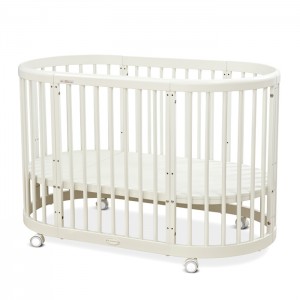 OEM China Solid Wooden Baby Crib - 5in1 Oval Baby Cot Multifunctional Round Baby Bed – Faye