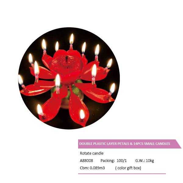 A88008  DOUBLE PLASTIC LAYER MUSIC CANDLE