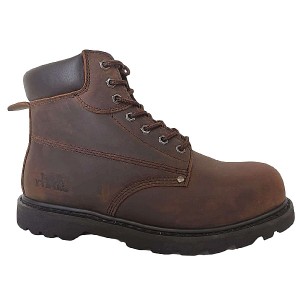 6″ Brown Leather S3 SRC Steel Toe Steel Plate Men Safety Work Boot