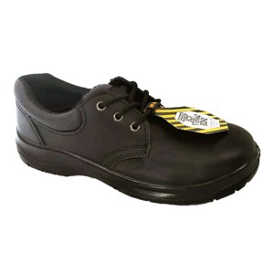 4″ Men’s Black Smooth Action Leather Direct Attached Safety Work Shoes