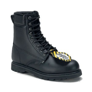 8″  Men’s Black Embossed Leather Steel Toe Work Boots