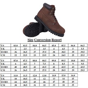 Steel Toe Work Boots, Industrial and Construction Nubuck Leather Boots with Slip-Resistant Rubber Sole, for Men & Women