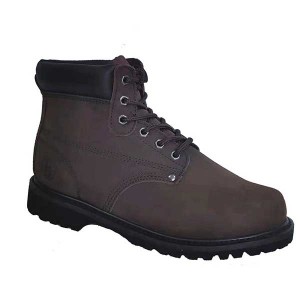 6″ Men’s Brown Nubuck Leather Steel Toe Safety Work Boots