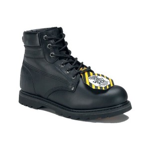 6″  Men’s Black Embossed Leather Steel Toe Work Boots