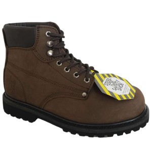 6″ Men’s Brown Water Resistant Nubuck Leather Safety Work Boots