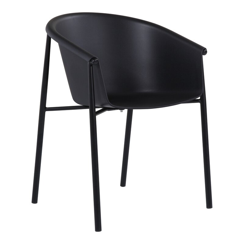 Arm Plastic Chair Supplier Big Plastic Chair – Black F802