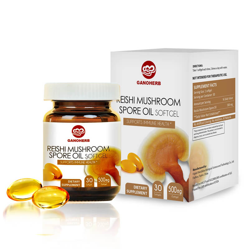 Kingherbs' 100% Natural Reishi Spore Oil Softgel (no additives or carriers)
