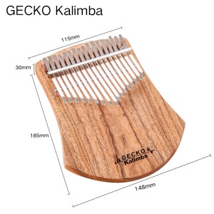 Afrîka Kalimba Thumb Piano 17 klavyeyên / Camphorwood Metal Metal Kalimba Nû
