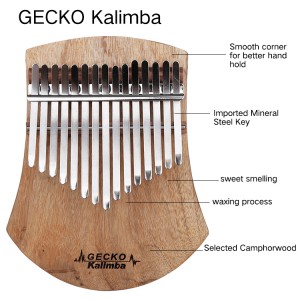 Afrîka Kalimba Thumb Piano 17 klavyeyên / Camphorwood Metal Metal Kalimba Nû