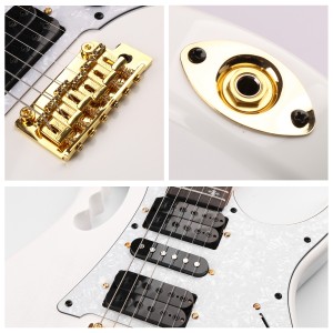 6 String Electric Guitar GECKO OEM Stringed Instruments Basswood Electric Guitar White Guitar Electric