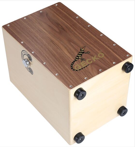 China handmade professional walnut wood cajon ,guitar snare string ,adjustable function drums kits