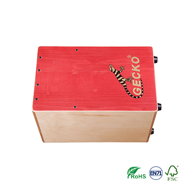 color stain finish children series cajon drum set,red top ,Small Percussion Wood musical box
