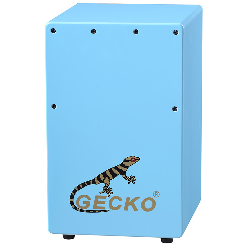light blue children size cajon for training imported wood material for percussion musical