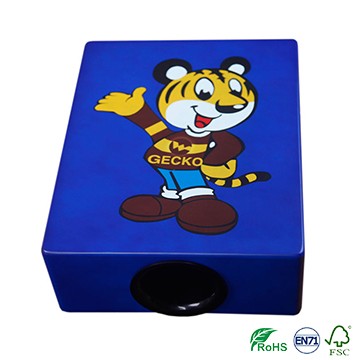 mini cajon drum box hand for pad travel,blue cartoon style