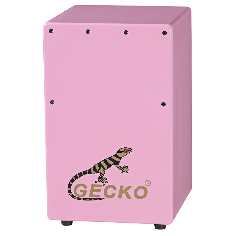pink color gecko cajon for small size children playing,travelling portable