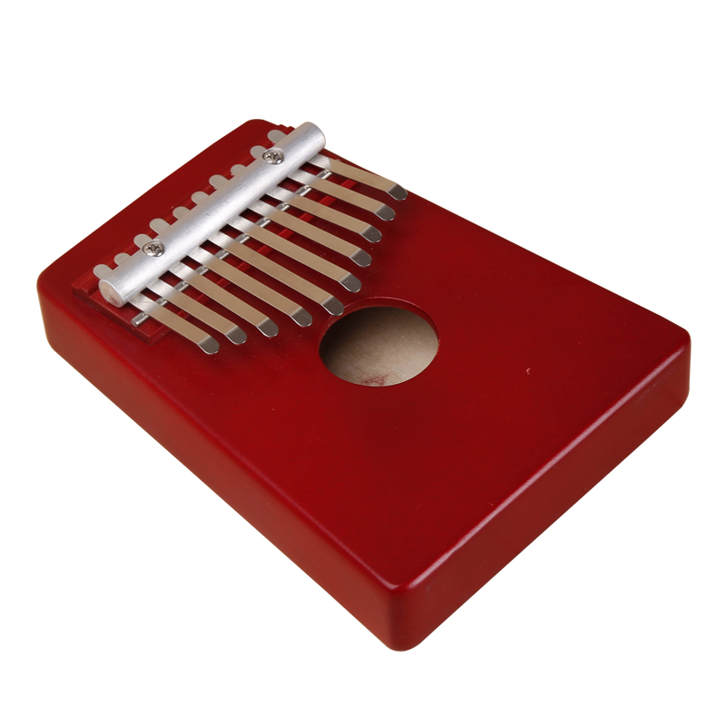 Potable Red 10 Key African Original Kalimba Mbira Finger Thumb Piano Accompaniment Music Instrument