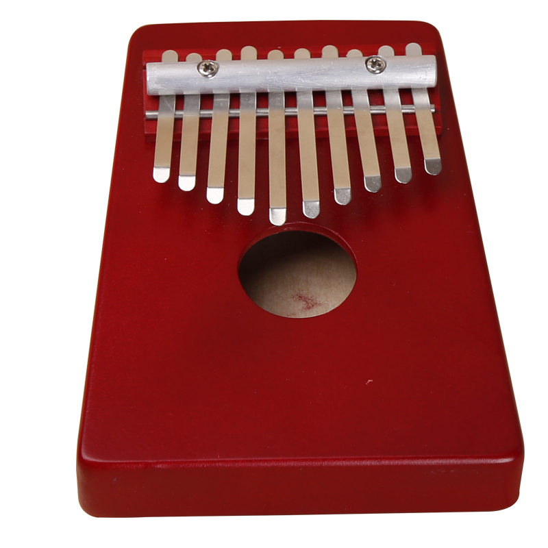 Potable Red 10 Key African Original Kalimba Mbira Finger Thumb Piano Accompaniment Music Instrument