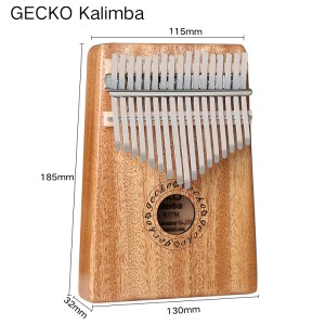 gecko natural wood professional 17 keys kalimba