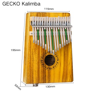 100% Original Factory Gecko Suppluy K17keq Electric Kalimba Amazon Best Seller 17 Keys Koa Kalimba Mbira Thumb Piano Musical Instruments