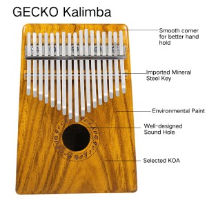 2019 Latest Design Gecko Electric 17 Keys Kalimba K17meq With Eq Mbira Kalimba Sanza Thumb Piano Musical Instrument Music Toy Music Box