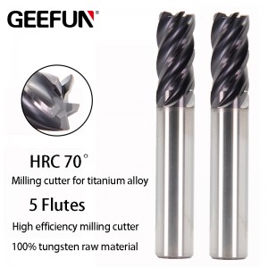 HRC 70 Tungsten Carbide Special Milling Cutter 5 flutes High-efficiency Coated Cnc Maching Endmill Milling Machine Tools for Titanium Alloy