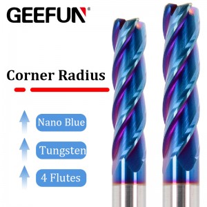 HRC65 4 Flute Carbide End Mill Cutter Corner Radius Rounding CNC Milling Tools Tungsten Steel Milling Cutter Metal Router