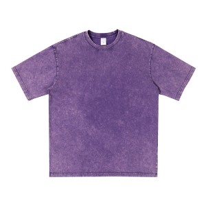 customized washed t-shirt unisex washing tshirt heavy relaxed vintage Printed t shirt