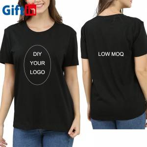 100%Cotton Womens tshirts With Logo Custom Printed Good Price Cotton Polyester Blend Fitted Breathable Dri Fit T-shirt
