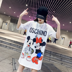 Round Neckline Sublimation Print Plus Women’s Print Shirt Summer Dress