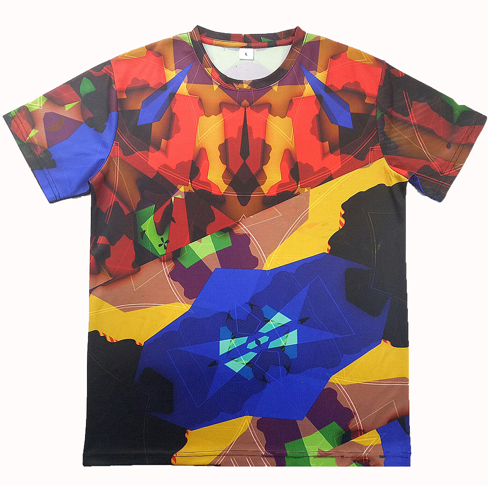 Custom multi-color sublimation printing polyester t shirt