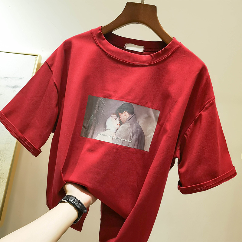 Wholesale custom printed women cotton t shirt printing design your own
