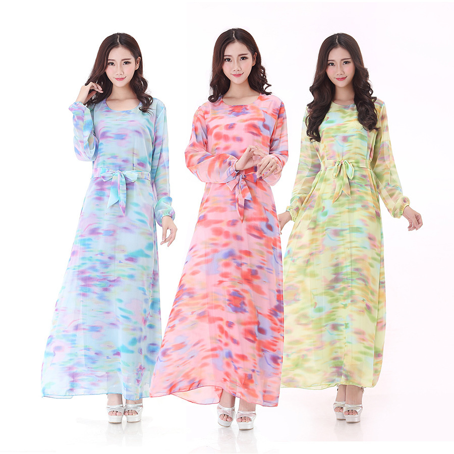 Hot Selling Sublimation Printing Women's Sexy Evening Muslim Dress