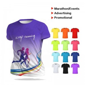 OEM sublimation polyester marathon shirt custom blank t shirt