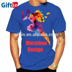 Men’s Running Logo Cool Dry Fit Running Sublimation Marathon Event T-shirt For Running