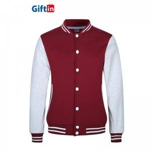 Men Womens Letterman Varsity Jacket Custom American College Colours Collar Cotton Plain Red And White School Uniform