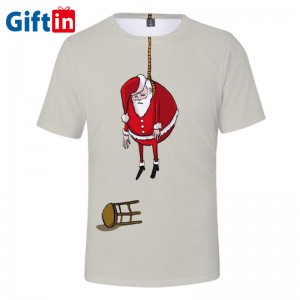 Christmas Santa Claus DIY OEM Men Custom Short Sleeve Tshirt unisex t-shirt Latest popularity cozy