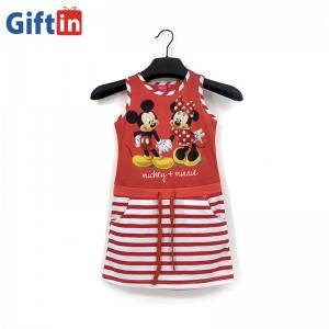 2020 wholesale custom printing disney shirts cartoon Mickey Mouse kids Sling dress disney clothes for girls