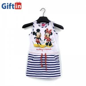 2020 new fashion design custom printing kids Sling dress disney shirts cartoon Mickey Mouse disney tank tops