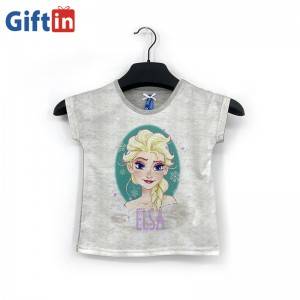 new hot selling wholesale summer cotton short-sleeved disney shirts for kids ice queen girls t-shirts oversize disney t shirts