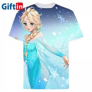disney fashion style wholesale sublimation custom printing Disney princess tshirt women ice queen Disney t shirt
