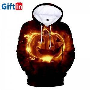 Fashion pumpkin Hoodie Long Sleeve With Pullover Collar Halloween sublimation Hoodie For Womens