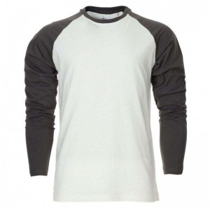 custom design brand no label cotton plain blank raglan long sleeve color block t shirt
